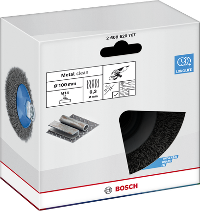 Bosch金屬清潔斜角刷 100 x 0.5 毫米，適用於角磨機。